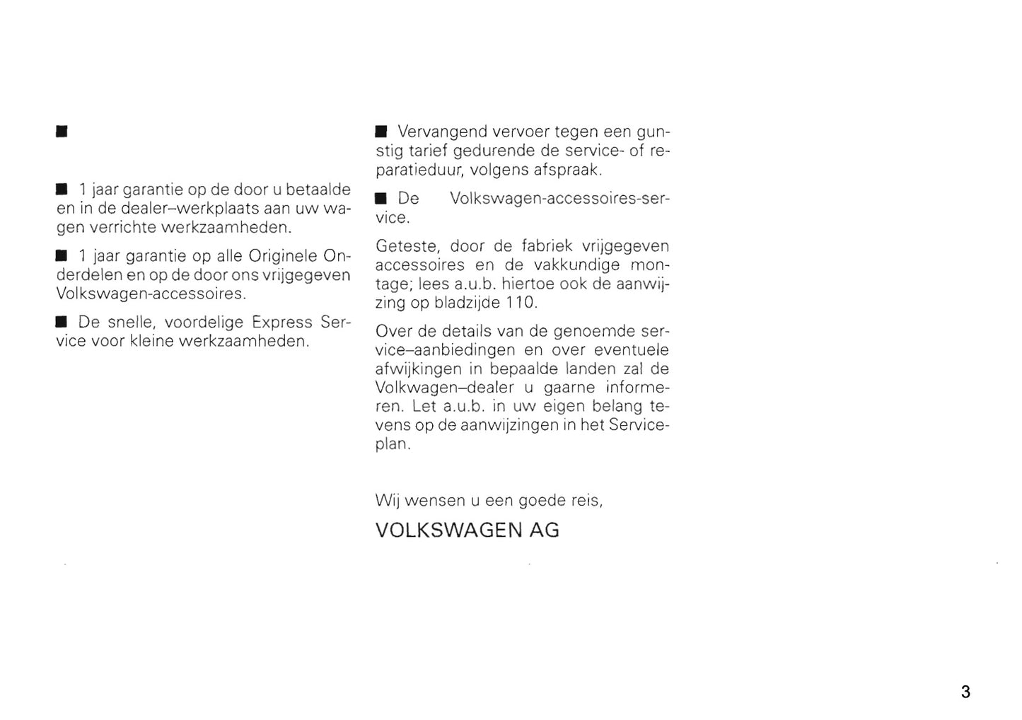 1996-2004 Volkswagen Caddy Owner's Manual | Dutch