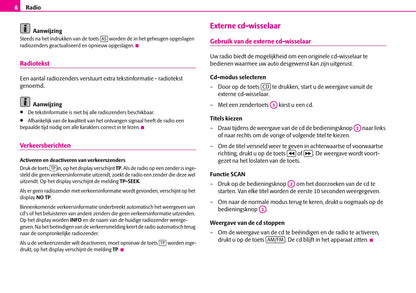 Skoda Beat CarRadio, Dance CarRadio en Cruise Navigation Handleiding 2006 - 2010