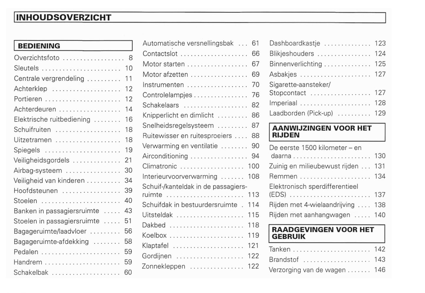 1990-2003 Volkswagen Caravelle/Multivan/Transporter Gebruikershandleiding | Nederlands