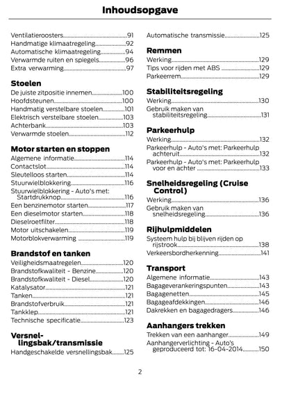 2014-2015 Ford C-Max/Grand-C-Max Owner's Manual | Dutch