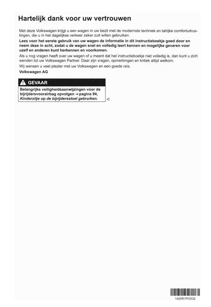 2009-2014 Volkswagen Polo Owner's Manual | Dutch