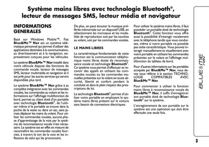 Fiat 500 & 500 Cabrio Blue & Me Nav Guide d'utilisation 2007 - 2014