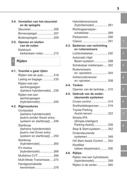 2013-2014 Toyota Auris/Auris Hybrid Owner's Manual | Dutch