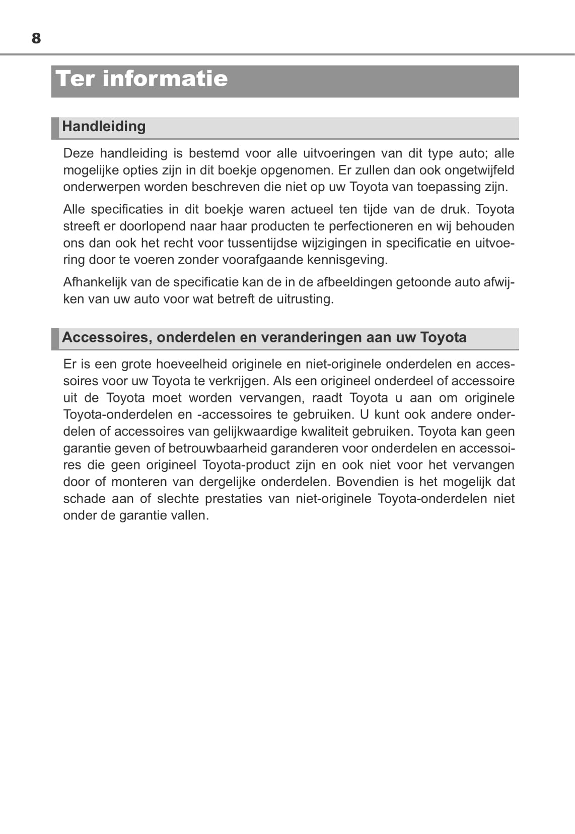 2013-2014 Toyota Auris/Auris Hybrid Owner's Manual | Dutch