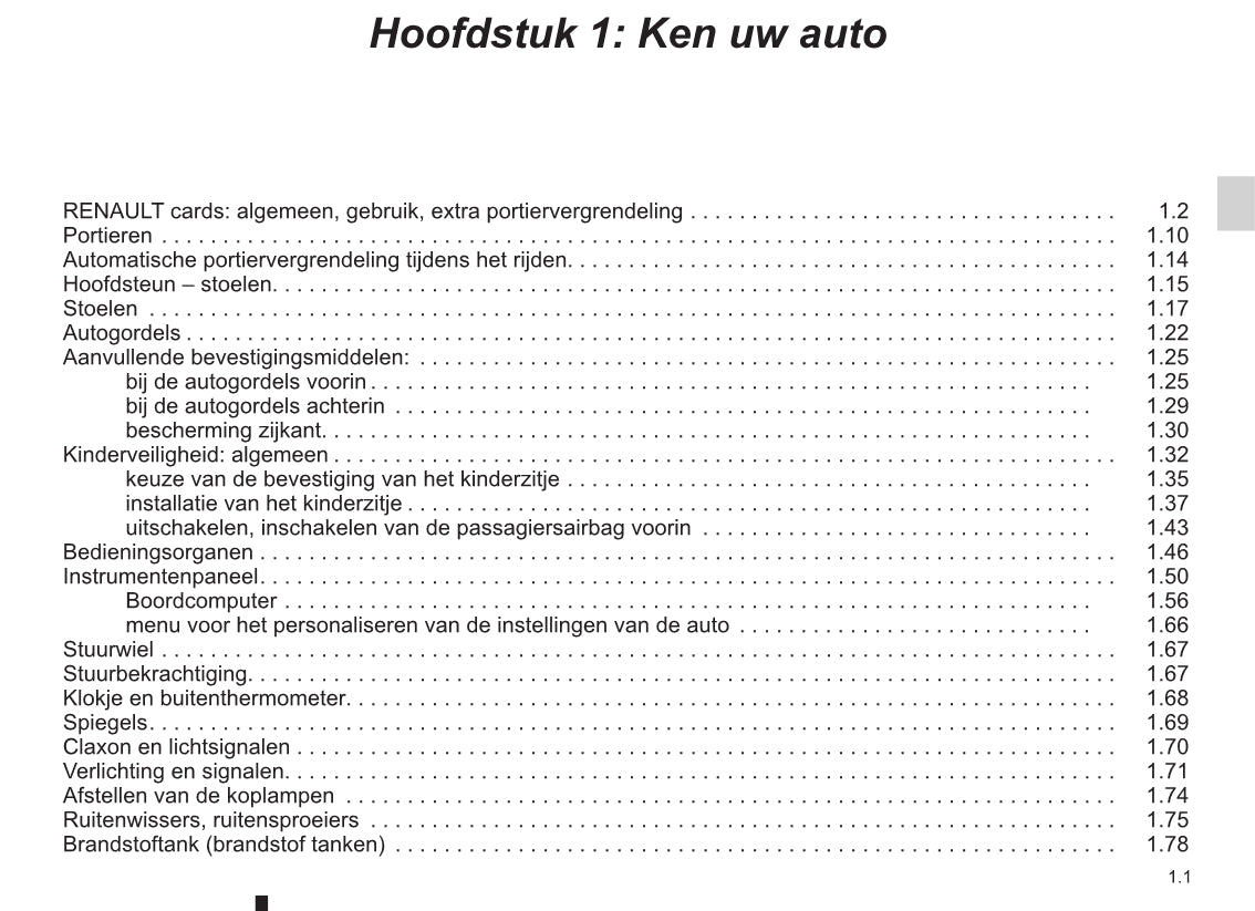 2011-2012 Renault Mégane Owner's Manual | Dutch