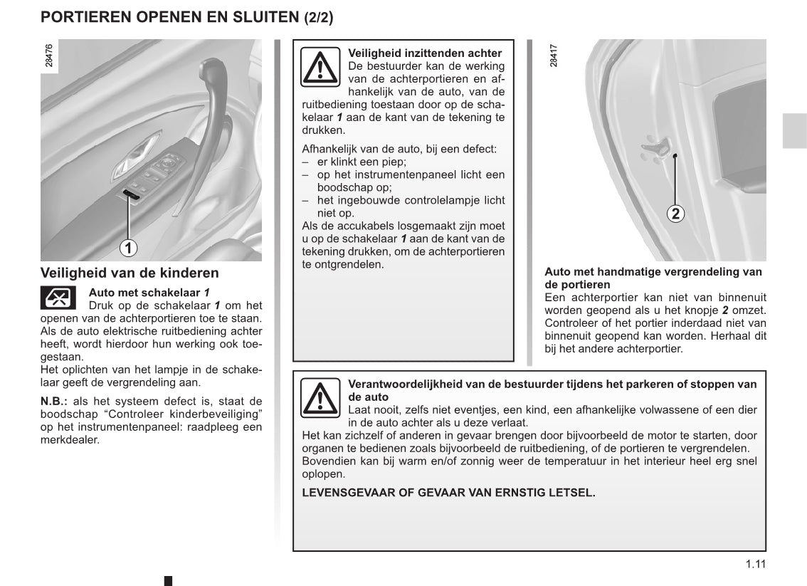 2011-2012 Renault Mégane Owner's Manual | Dutch