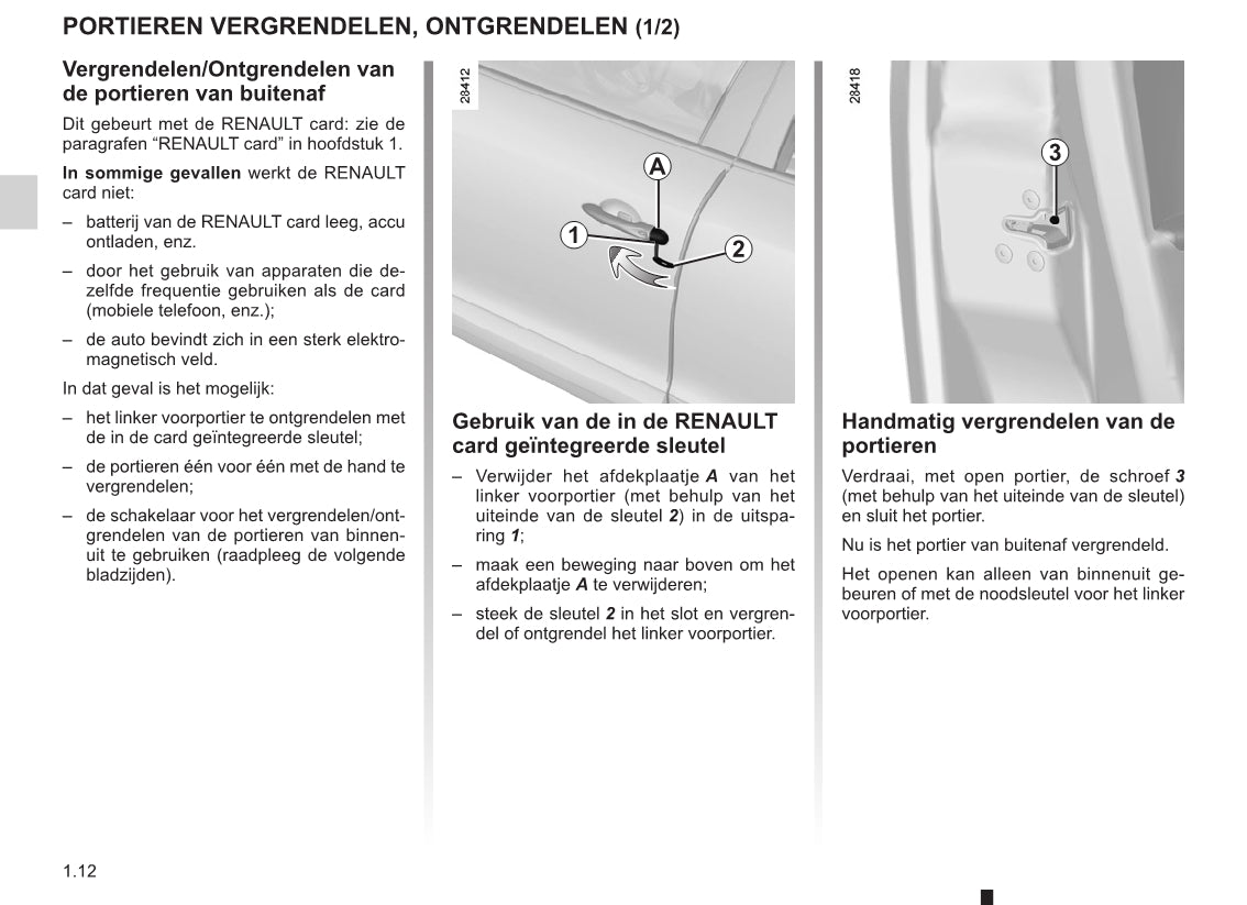 2011-2012 Renault Mégane Owner's Manual | Dutch