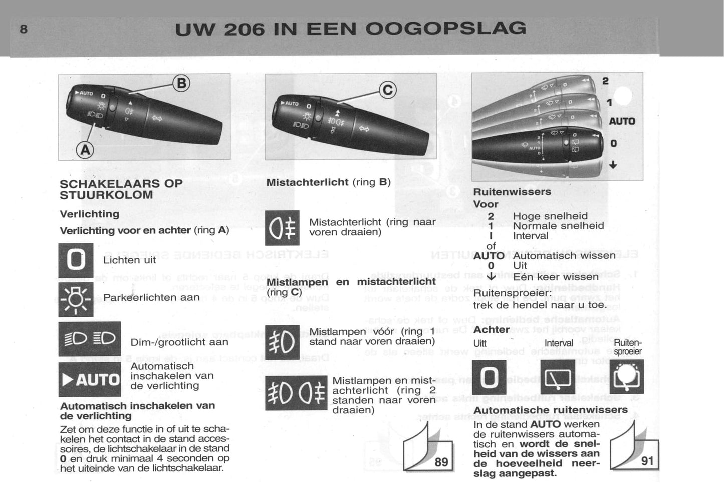 2002-2003 Peugeot 206/206 SW Bedienungsanleitung | Niederländisch