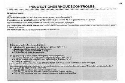 2002-2003 Peugeot 206/206 SW Bedienungsanleitung | Niederländisch