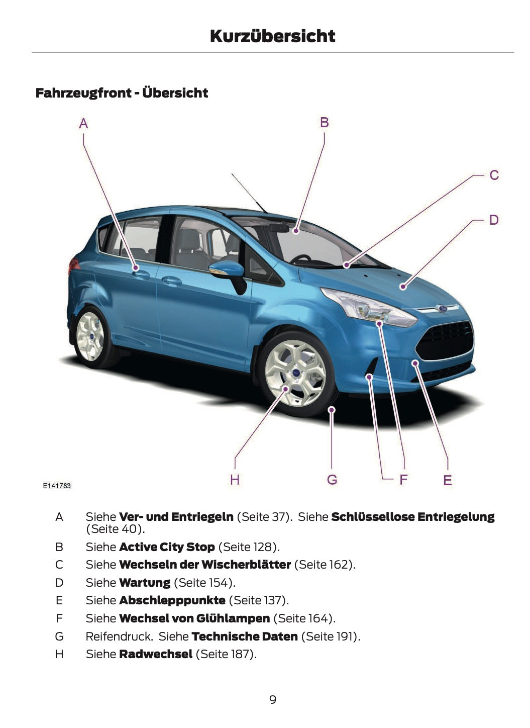 2012-2014 Ford B-Max Manuel du propriétaire | Allemand