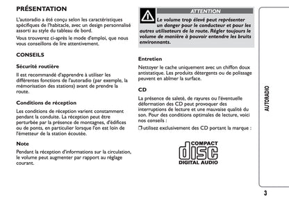 Fiat Ducato Autoradio & MP3 Guide d'instructions 2012 - 2014