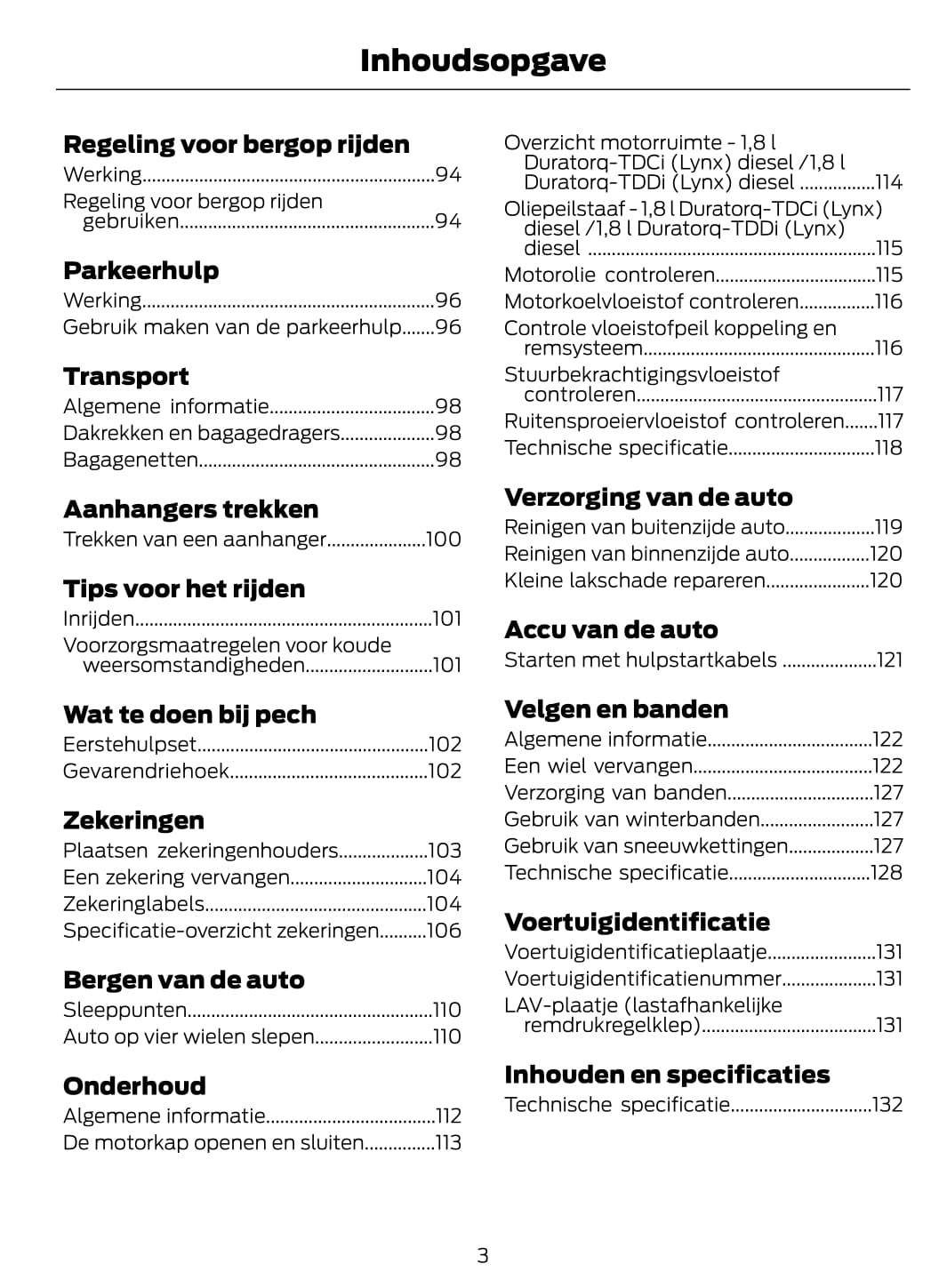 2011 Ford Tourneo Connect/Transit Connect Owner's Manual | Dutch