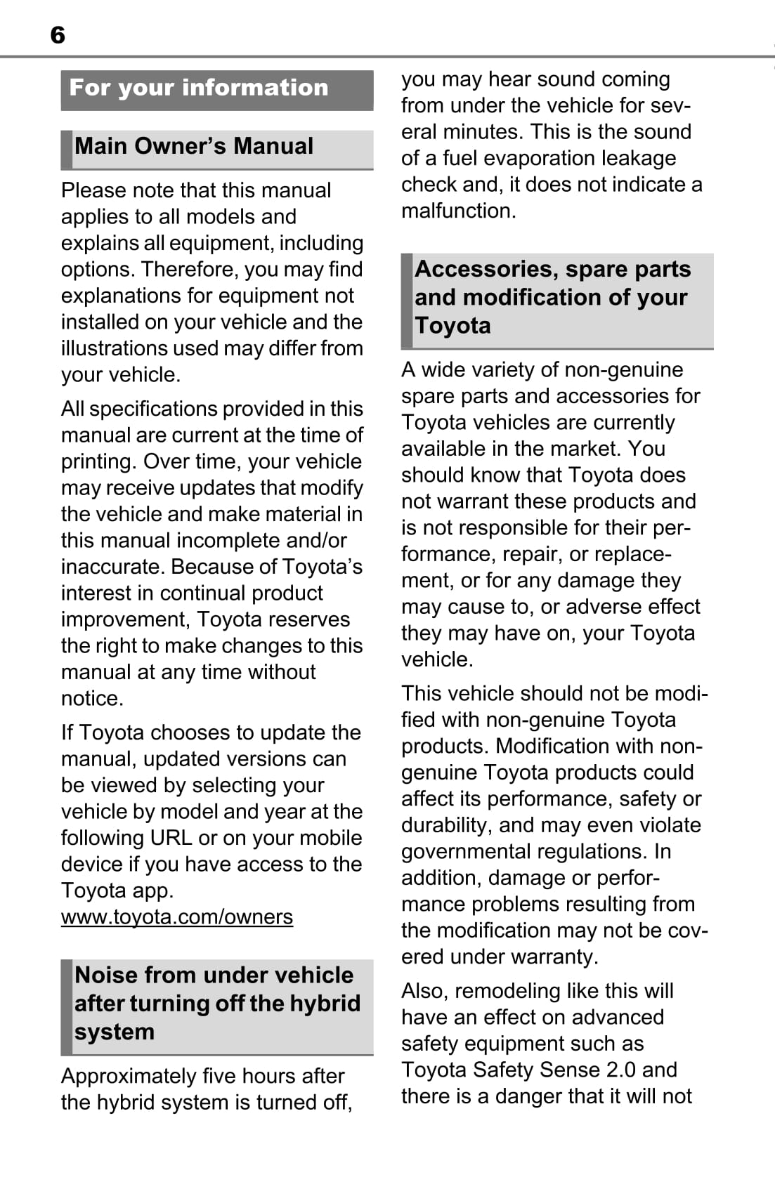 2022 Toyota Sienna Hybrid Owner's Manual | English