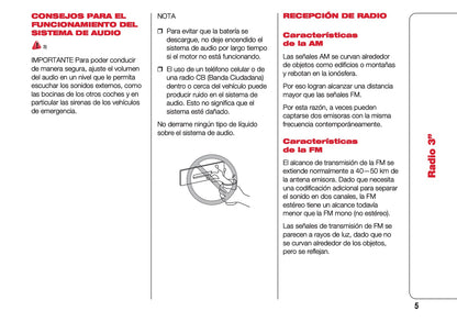 Abarth 124 Spider Radio 3 Instrucciones 2016 - 2018