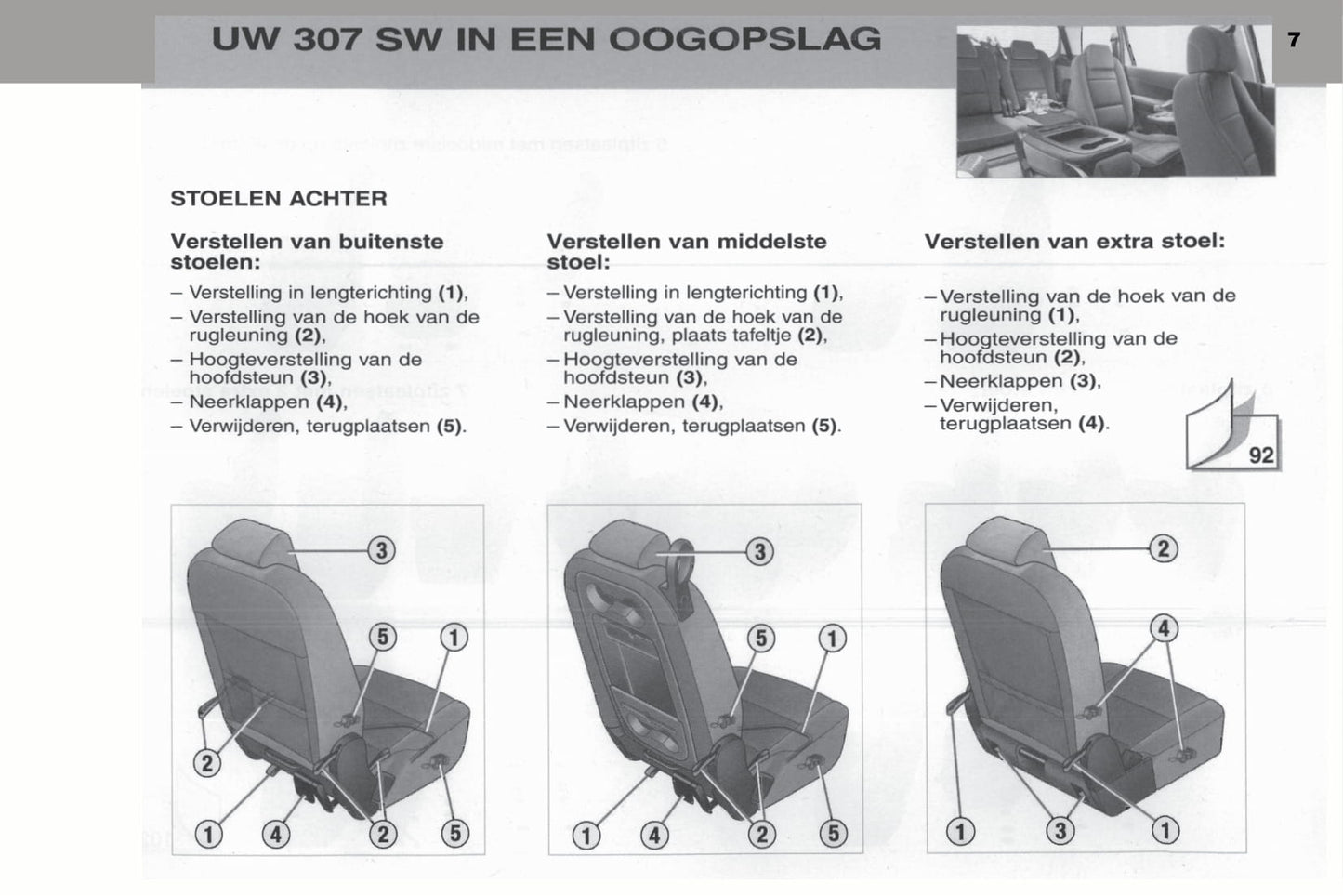 2003-2004 Peugeot 307 SW Bedienungsanleitung | Niederländisch