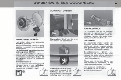 2003-2004 Peugeot 307 SW Bedienungsanleitung | Niederländisch