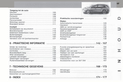 2003-2004 Peugeot 307 SW Bedienungsanleitung | Niederländisch