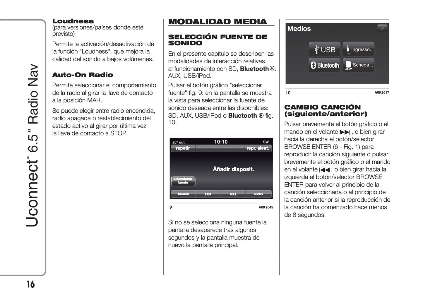 Alfa Romeo Giulietta Uconnect 6.5 Radio Nav Instrucciones 2016 - 2021