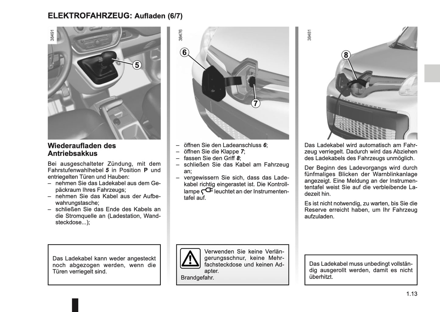 2014-2015 Renault Kangoo Z.E. Owner's Manual | German