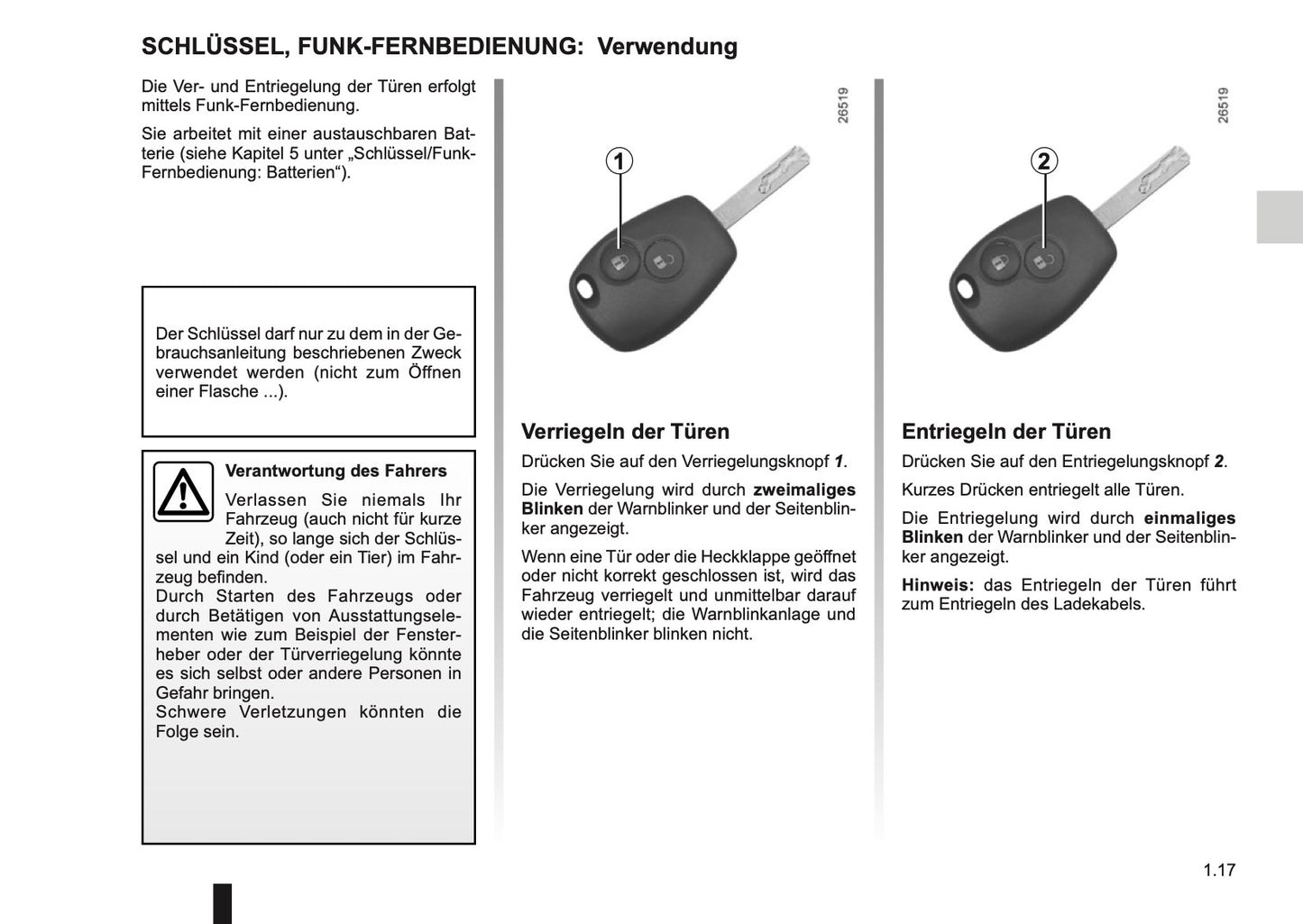 2014-2015 Renault Kangoo Z.E. Owner's Manual | German