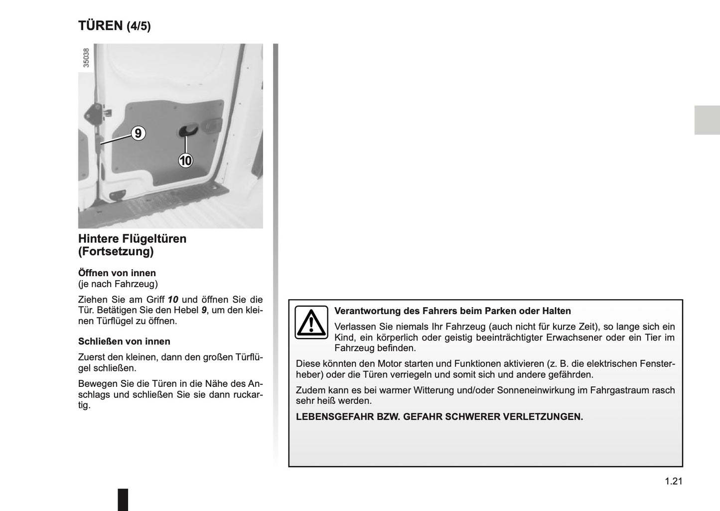 2014-2015 Renault Kangoo Z.E. Owner's Manual | German