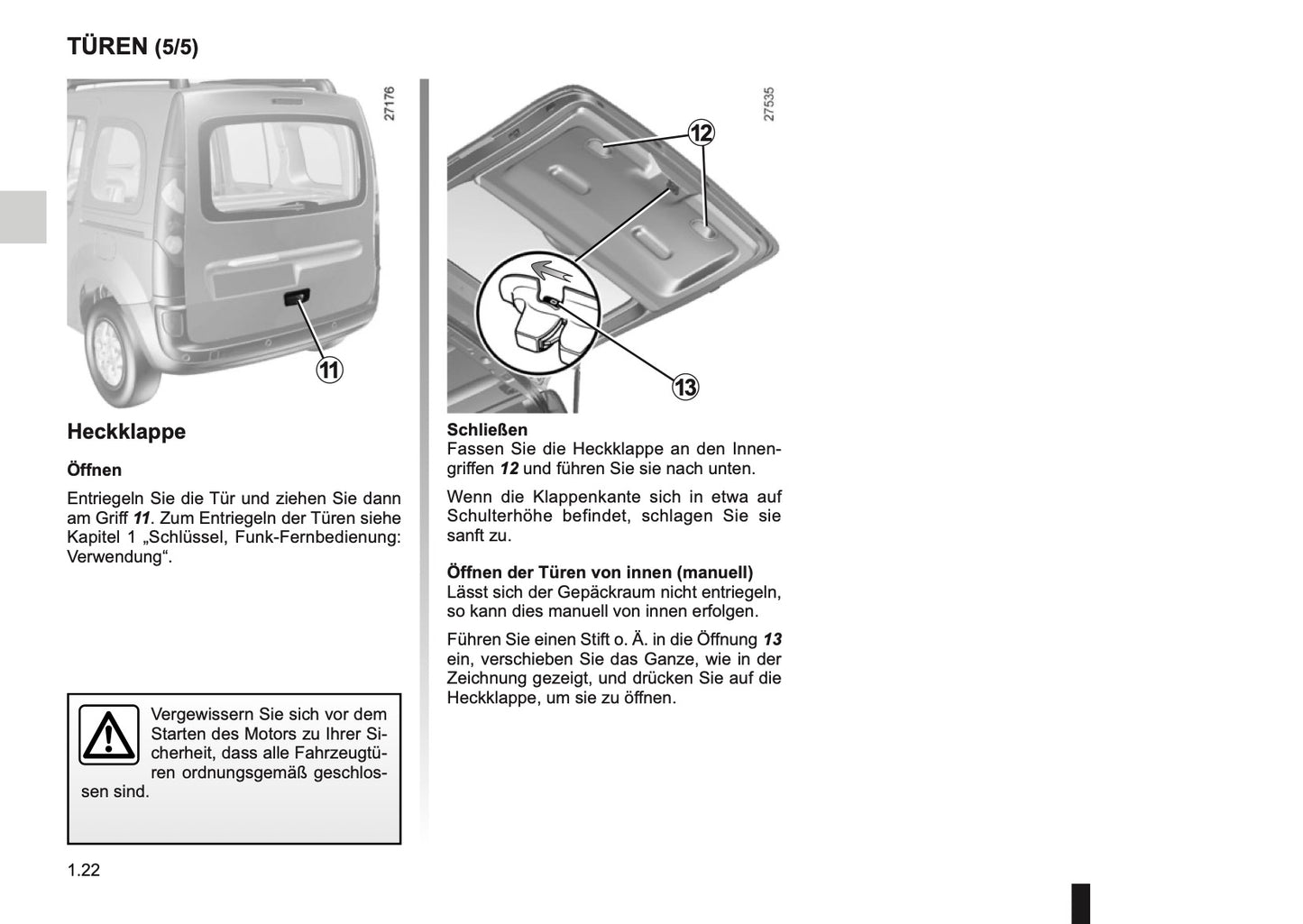 2014-2015 Renault Kangoo Z.E. Owner's Manual | German