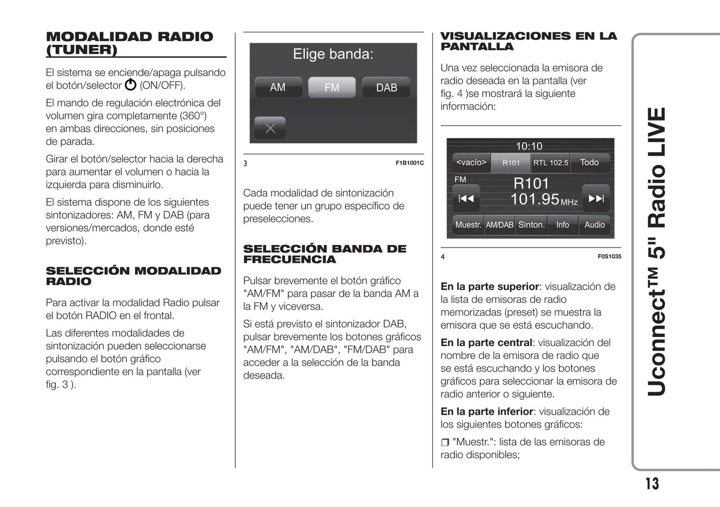 Abarth 595 Uconnect Radio 5.0 Instrucciones 2017 - 2018