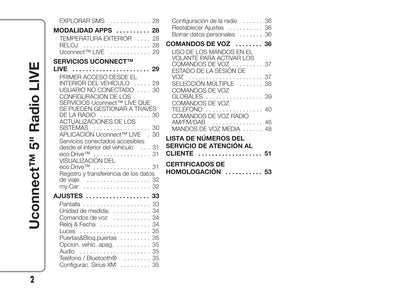 Abarth 595 Uconnect Radio 5.0 Instrucciones 2017 - 2018