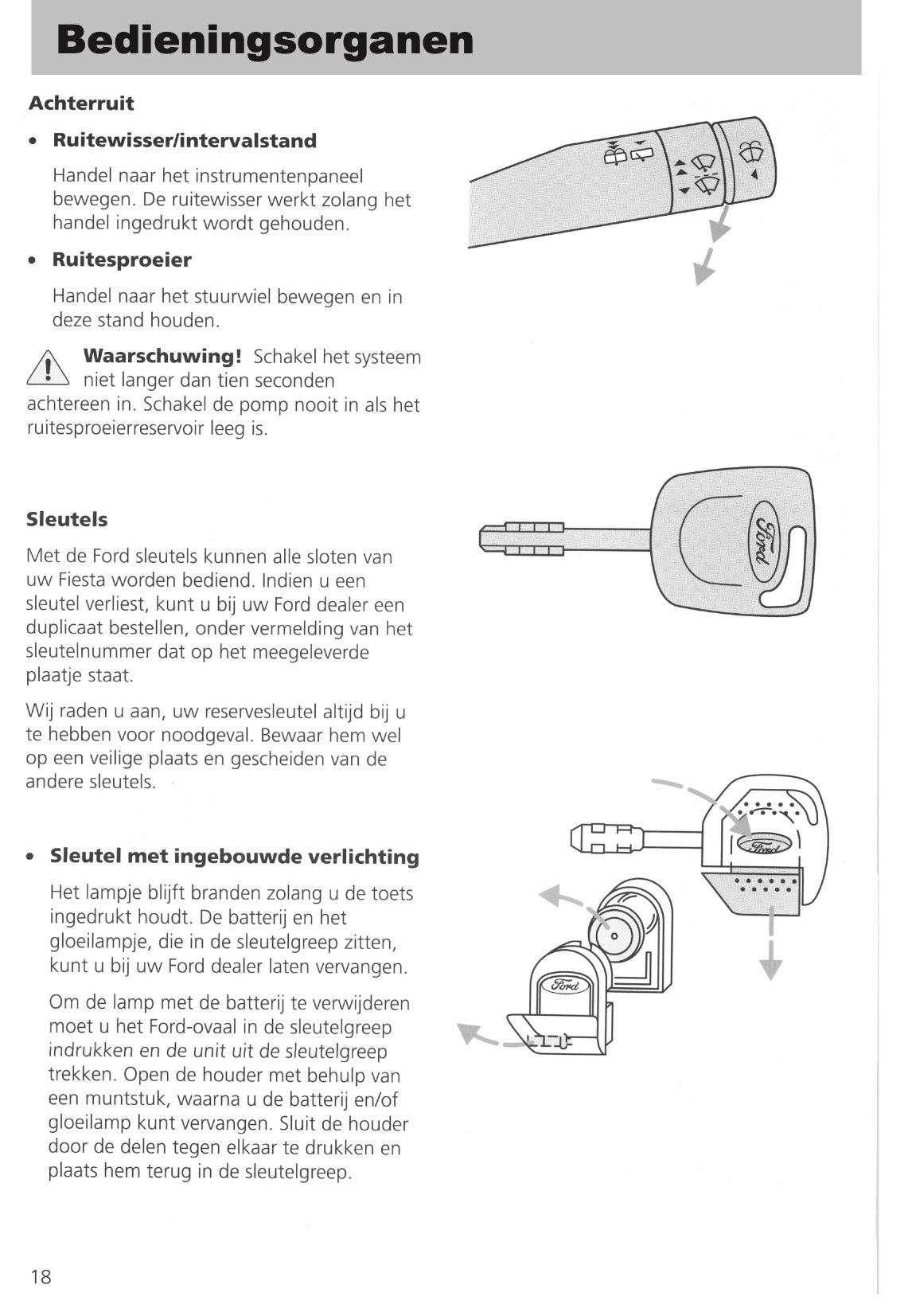 1995-1999 Ford Fiesta Owner's Manual | Dutch