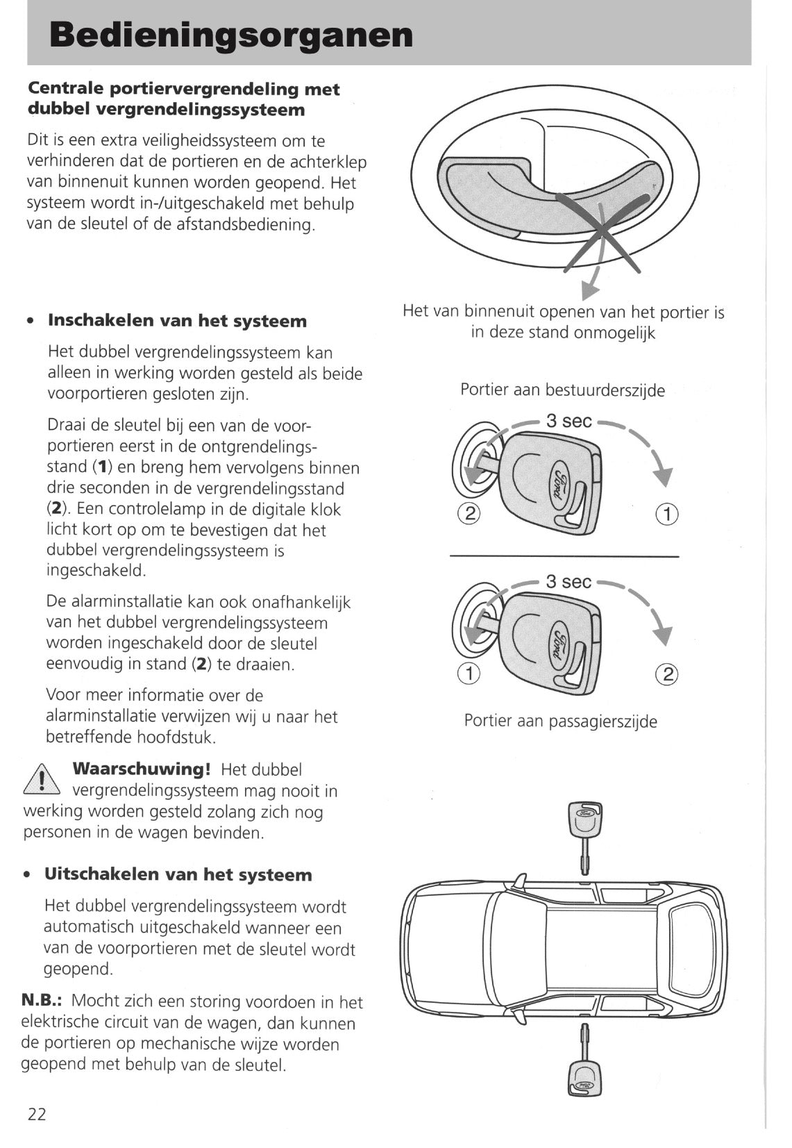 1995-1999 Ford Fiesta Owner's Manual | Dutch