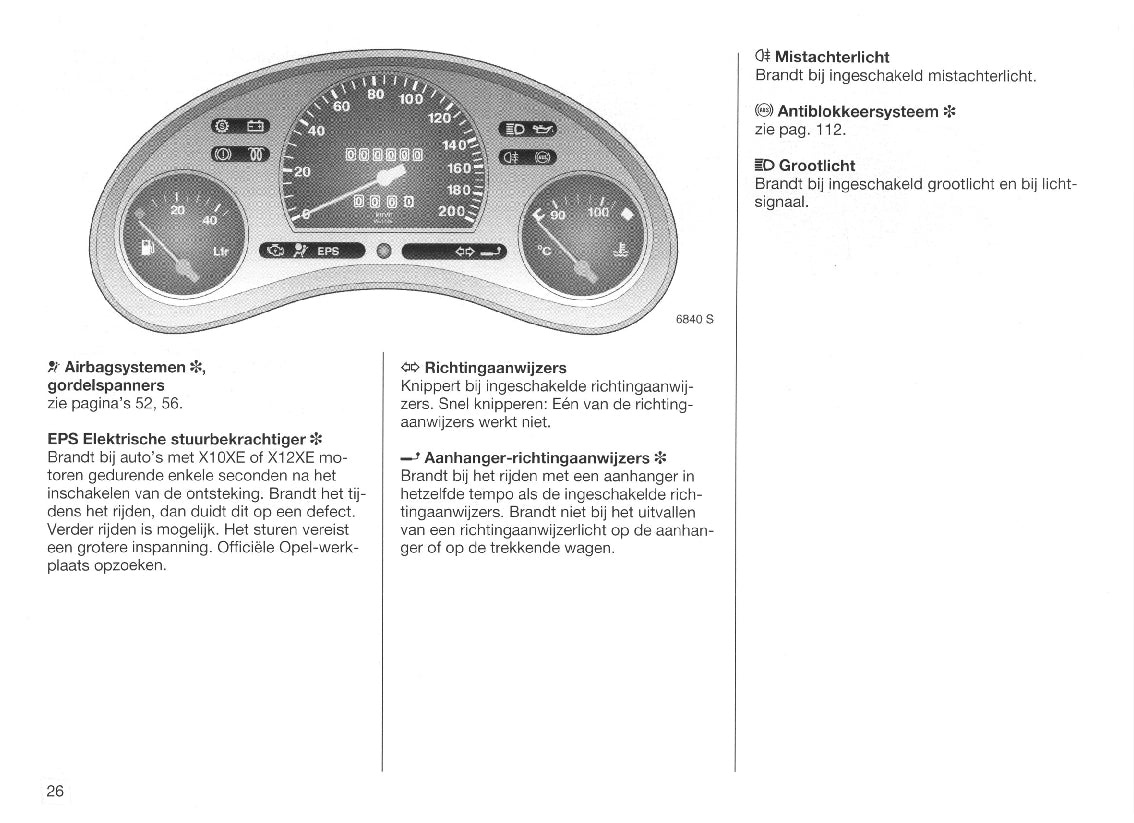 1998-2000 Opel Corsa Bedienungsanleitung | Niederländisch