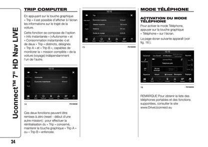 Fiat Tipo Uconnect HD Nav Live Guide d'utilisation 2016 - 2018