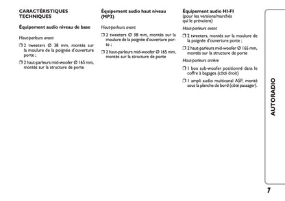 Fiat Punto Radio Guide d'utilisation 2017 - 2019