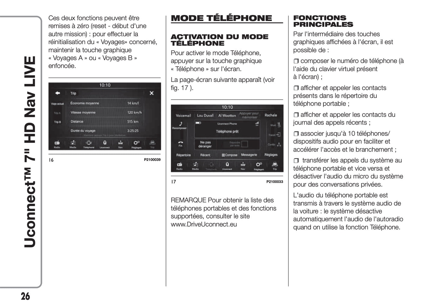 Fiat 500L Uconnect Radio Nav 7.0 Guide d'utilisation 2017 - 2023