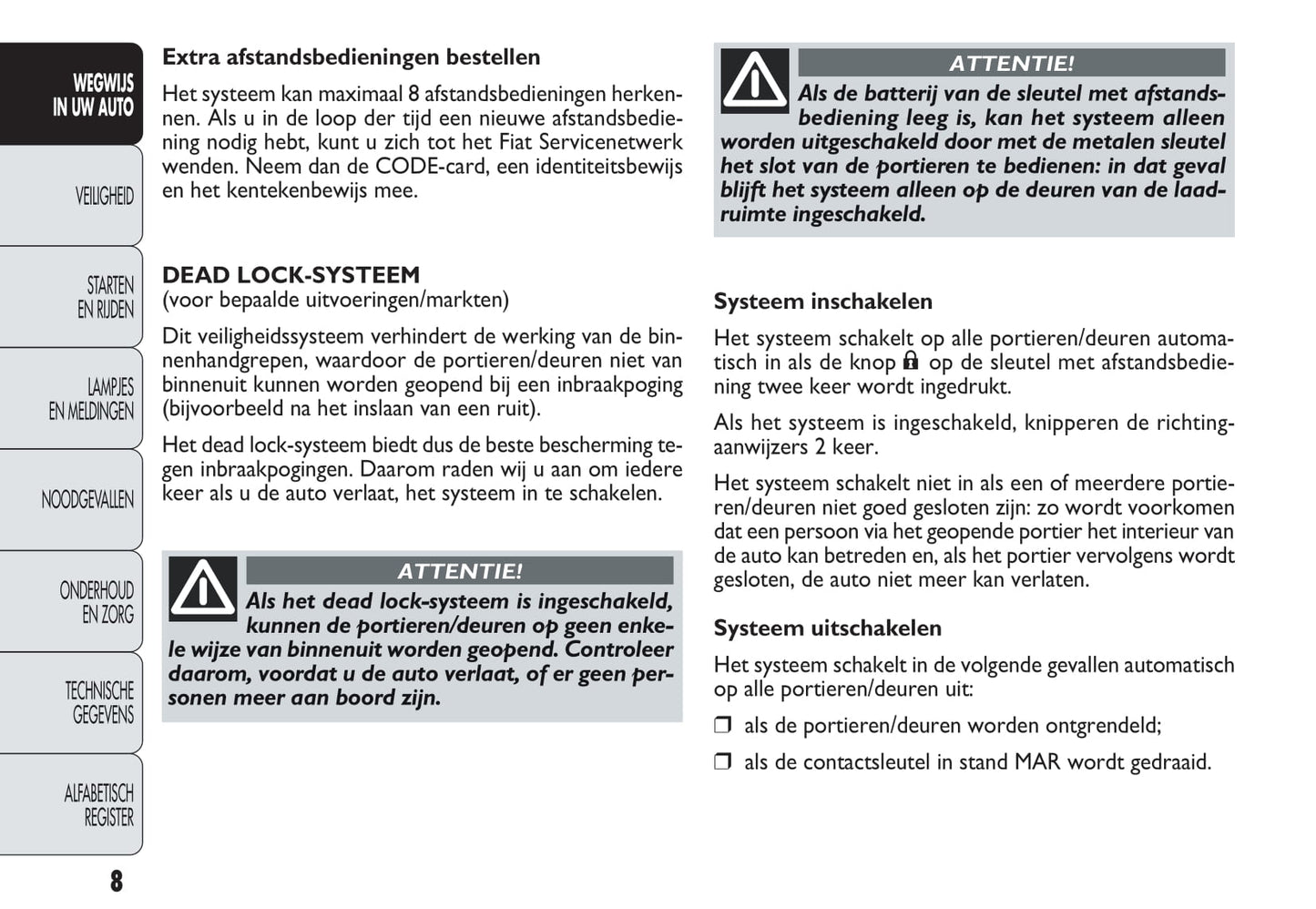 2013-2014 Fiat Doblò Gebruikershandleiding | Nederlands