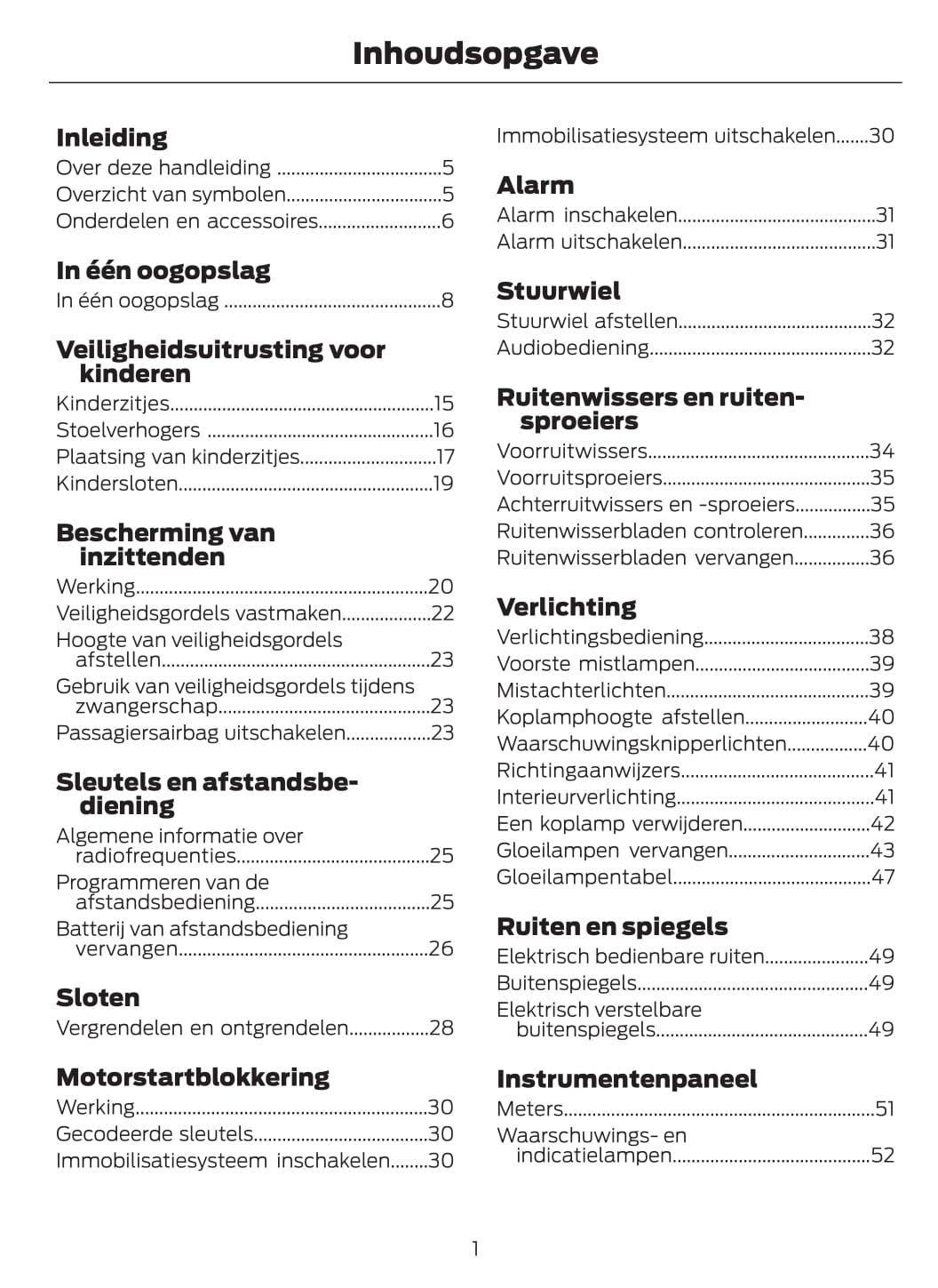 2011-2012 Ford Fusion Owner's Manual | Dutch