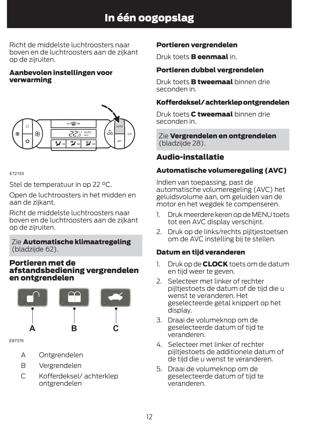 2011-2012 Ford Fusion Owner's Manual | Dutch