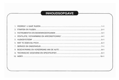 1998-2001 Daewoo Matiz Bedienungsanleitung | Niederländisch