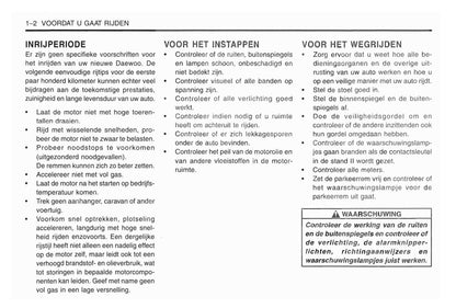 1998-2001 Daewoo Matiz Bedienungsanleitung | Niederländisch