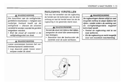 1998-2001 Daewoo Matiz Bedienungsanleitung | Niederländisch