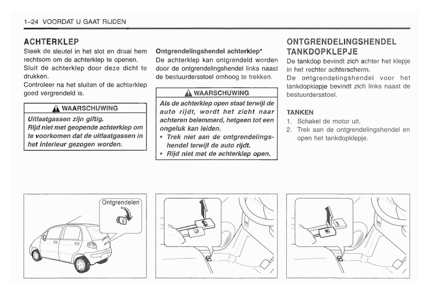 1998-2001 Daewoo Matiz Bedienungsanleitung | Niederländisch