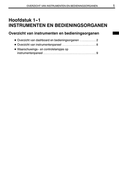 2002-2004 Toyota Corolla Verso Owner's Manual | Dutch