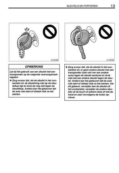 2002-2004 Toyota Corolla Verso Owner's Manual | Dutch