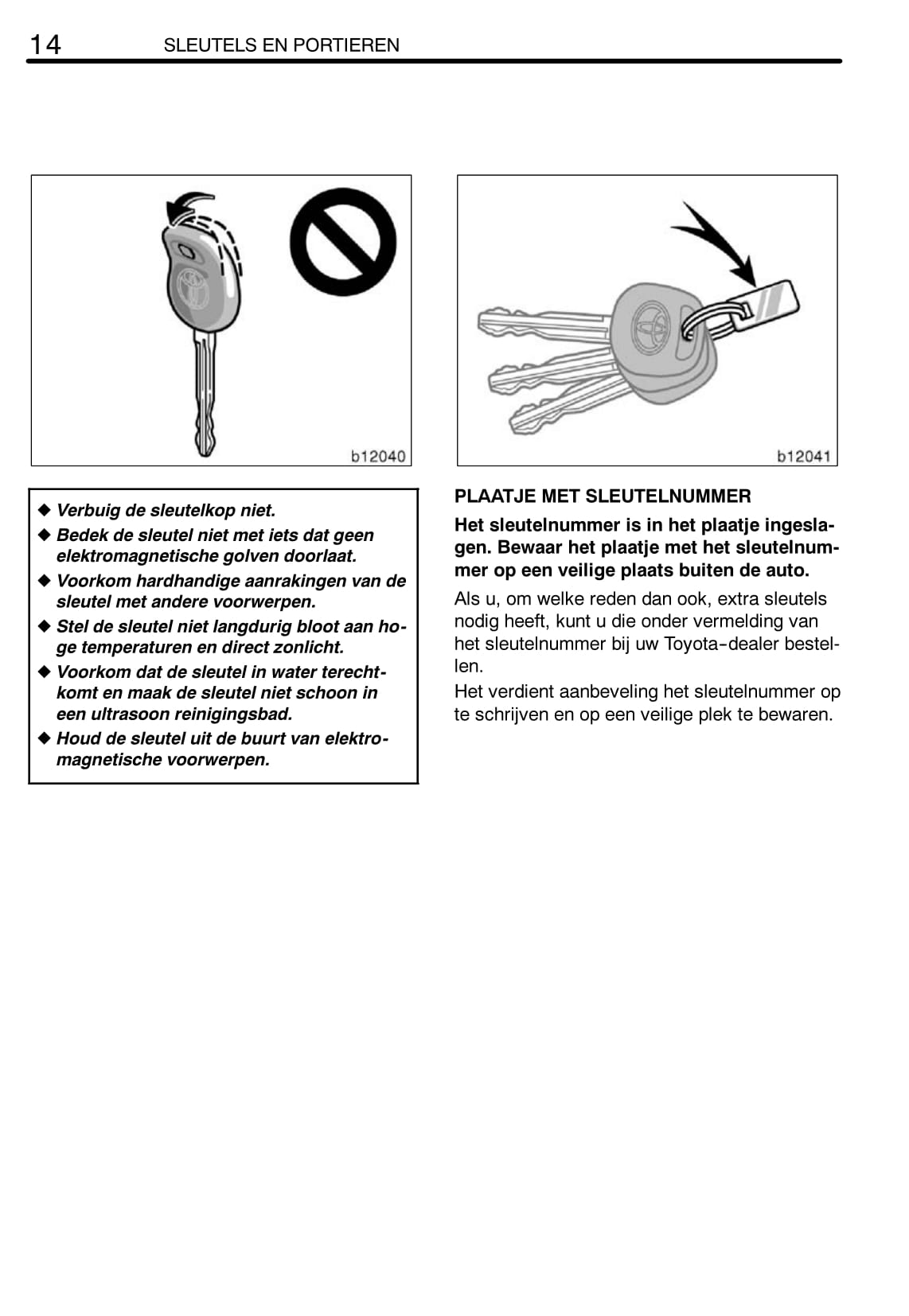 2002-2004 Toyota Corolla Verso Owner's Manual | Dutch