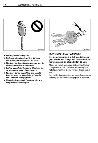 2002-2004 Toyota Corolla Verso Owner's Manual | Dutch