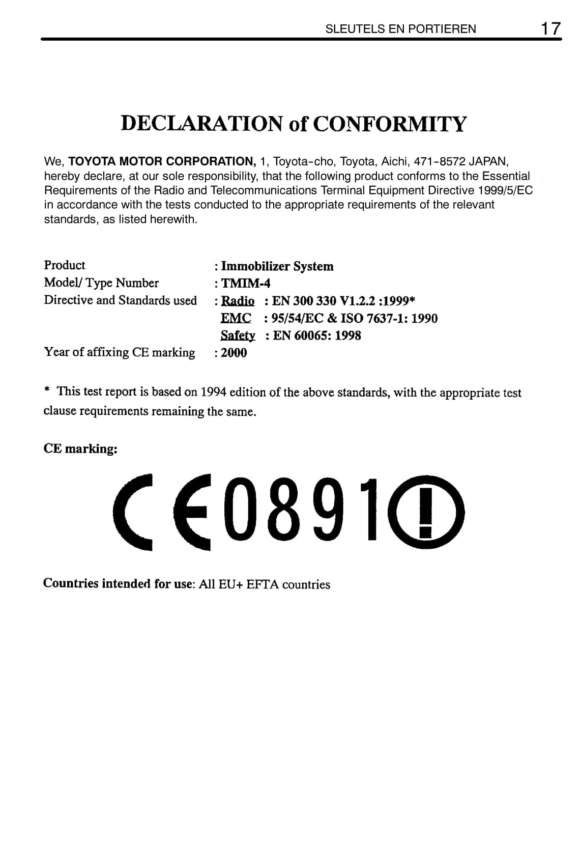 2002-2004 Toyota Corolla Verso Owner's Manual | Dutch