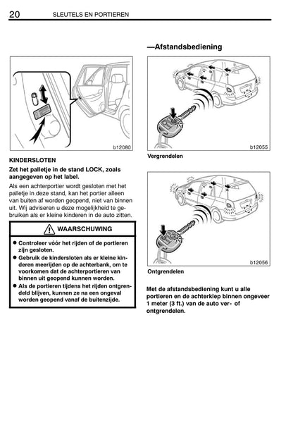 2002-2004 Toyota Corolla Verso Owner's Manual | Dutch