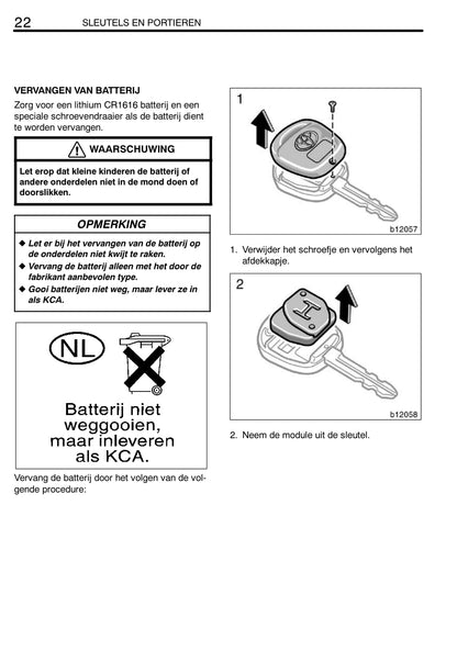 2002-2004 Toyota Corolla Verso Owner's Manual | Dutch