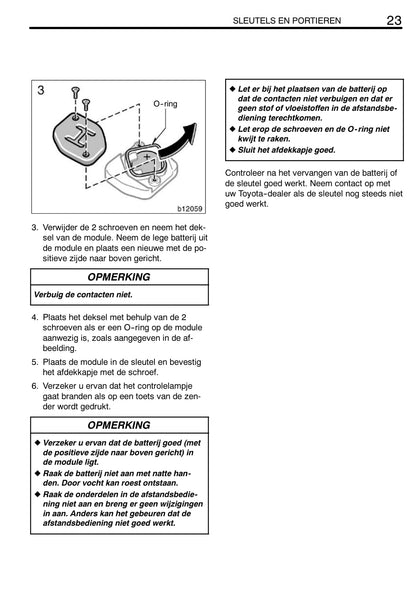 2002-2004 Toyota Corolla Verso Owner's Manual | Dutch