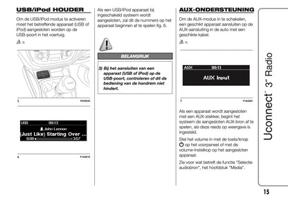 Fiat Doblo Uconnect Radio 3.0 en 5.0 Handleiding 2010 - 2015